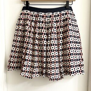 J. Crew Silk Geometric Printed Mini Skirt size 0